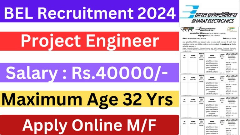 BEL Project Engineer Recruitment 2024