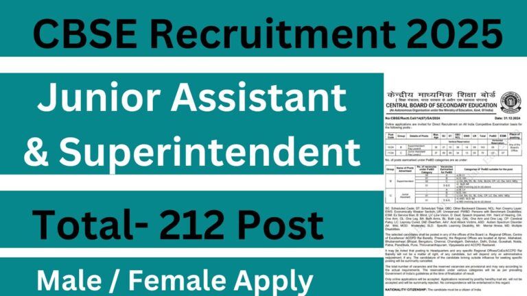 CBSE Recruitment 2025