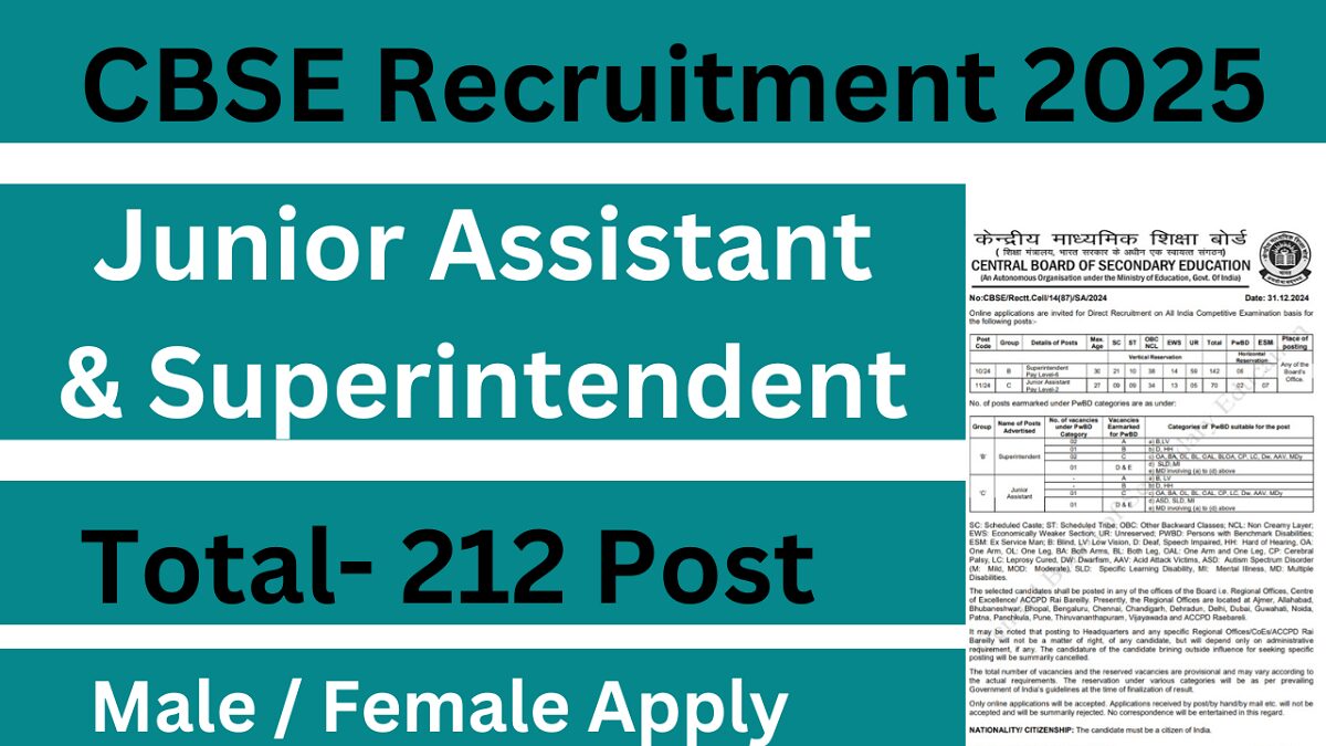 CBSE Recruitment 2025